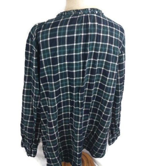 Cb established 1962 Plaid Cotton Tunic Grunge Size XL - Picture 4 of 6